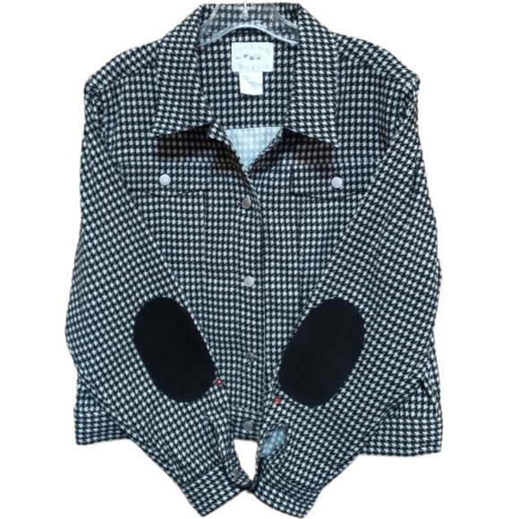 Country Wear Casuals Black & White Tweed Waist Length Jacket With Elbow … - Picture 1 of 11